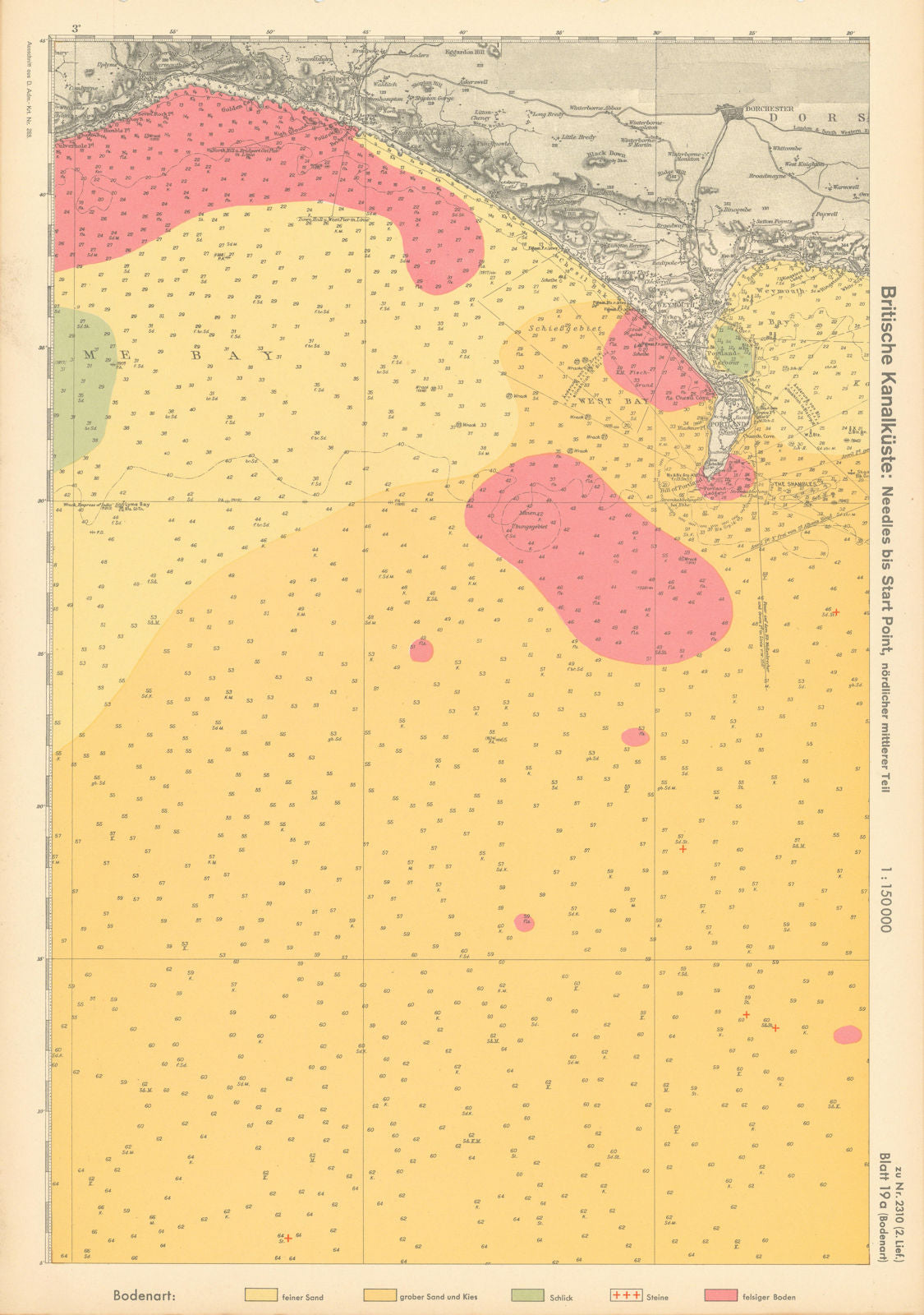 19a English Channel Coast Chesil bank Weymouth Dorset KRIEGSMARINE Nazi map 1940